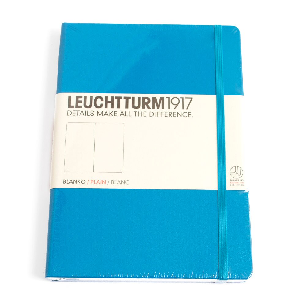 Leuchtturm, Medium, A5, Hardcover, Plain, Azure